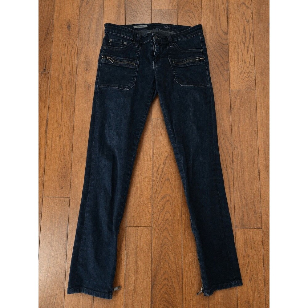 AG Adriano Goldschmied Jeans Womens 28R Dark Wash Zip Pocket Skinny Denim